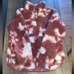 Cozy Pink Tie-Dye Fleece Sherpa